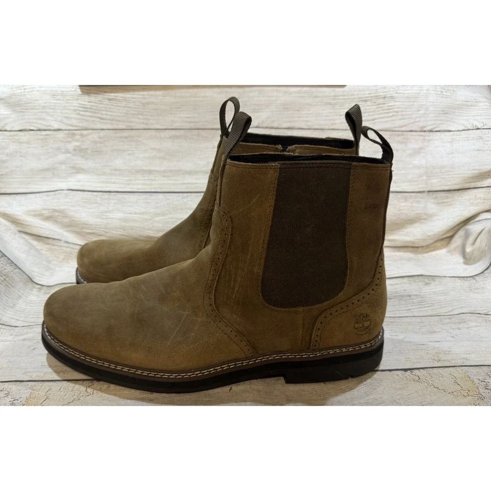 Mens Timberland Squall Suede Canyon Short Side Zip Boot Dark Khaki Size 13